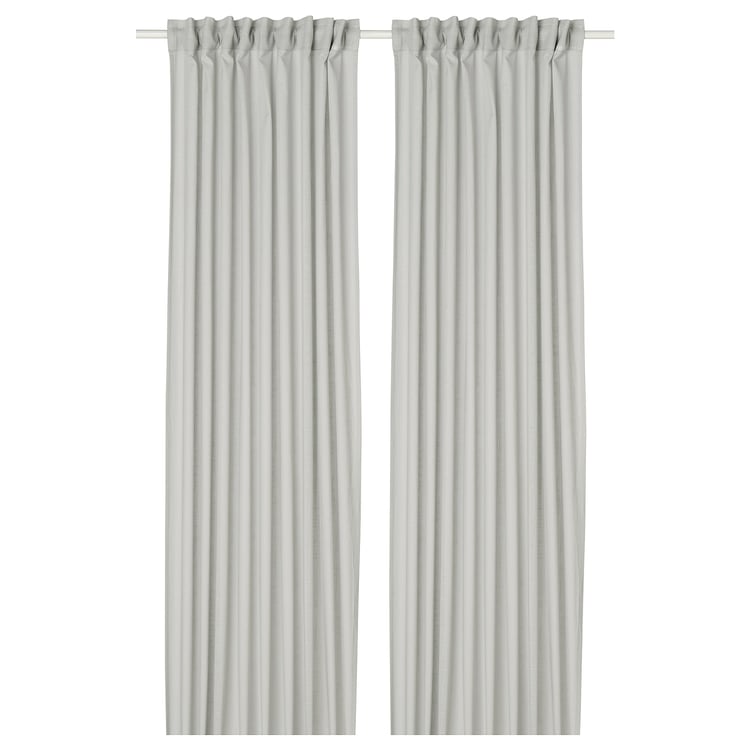 Silverlönn SILVERLÖNN sheer curtains, 1 pair, light gray/with heading tape ...