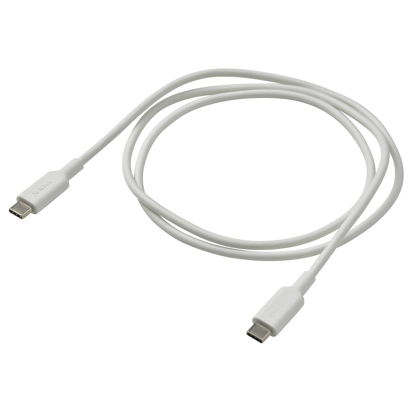 A white usb-c SITTBRUNN cable, flexible, 1 metre long, with tpe material.