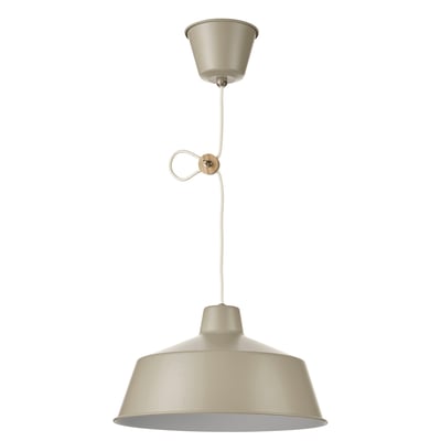 SJÖMAKT Pendant lamp, beige/ash, 38 cm