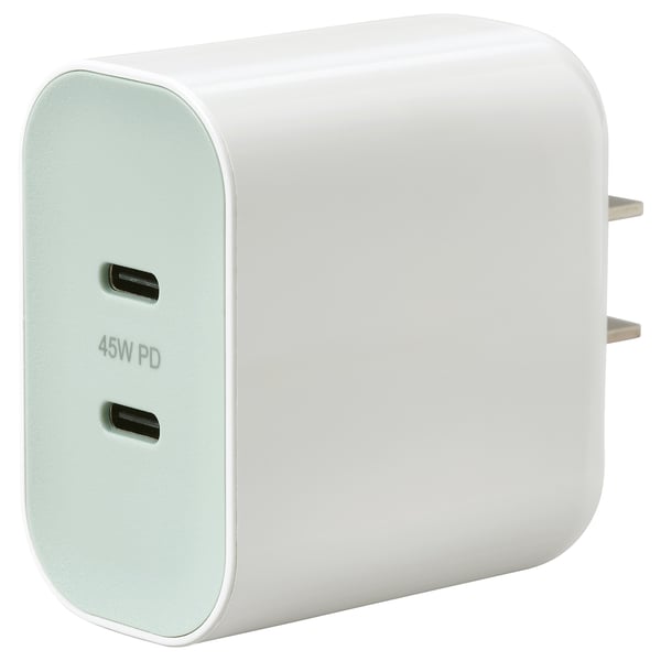 SJÖSS 45W 2-port USB-C charger, fast charging