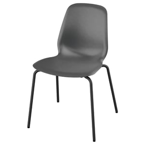 SKÅLSTA Chair, plastic black/tubular metal/black-gray