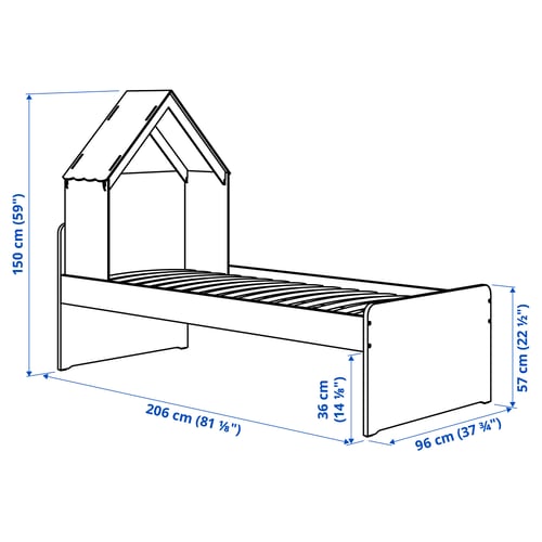 Illustration with measurements for the product: SLÄKT.