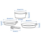 SLÄTROCKA Cookware set with detachable handle, stainless steel