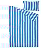 SLÅNHÖSTMAL Comforter cover and pillowcase, blue/white/stripe, 150x200/50x80 cm
