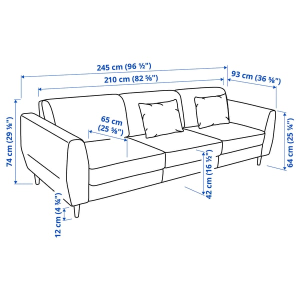 SLATORP Sofa, Tallmyra white/black