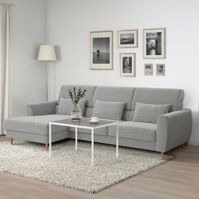 SLATORP sofa, with chaise/Tallmyra white/black IKEA