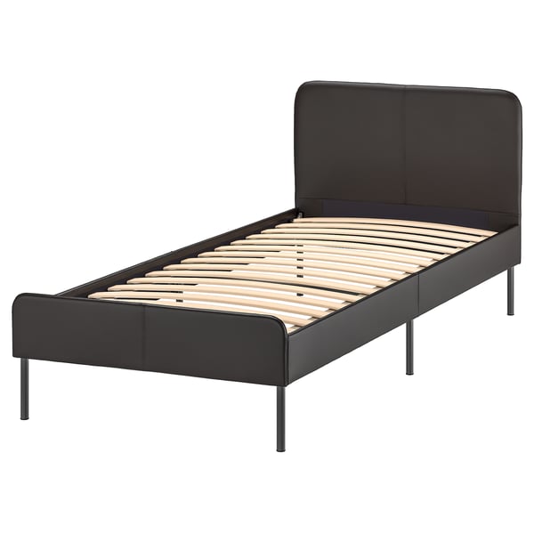 SLATTUM upholstered bed frame, Bomstad black, 90x200 cm (353/8x783/4