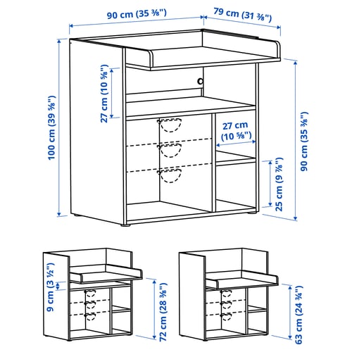 Illustration with measurements for the product: SMÅSTAD.