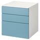 SMÅSTAD / PLATSA 3-drawer dresser, white/blue, 60x57x63 cm
