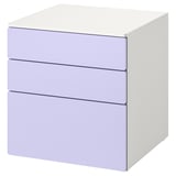 SMÅSTAD / PLATSA 3-drawer dresser, white/lilac, 60x57x63 cm