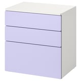 SMÅSTAD / PLATSA 3-drawer dresser, white/lilac, 60x42x63 cm