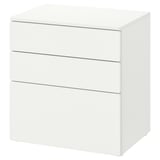 SMÅSTAD / PLATSA 3-drawer dresser, white/white, 60x42x63 cm