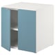 Option: SMÅSTAD / PLATSA Cabinet, white blue/with 1 shelf, 60x57x63 cm