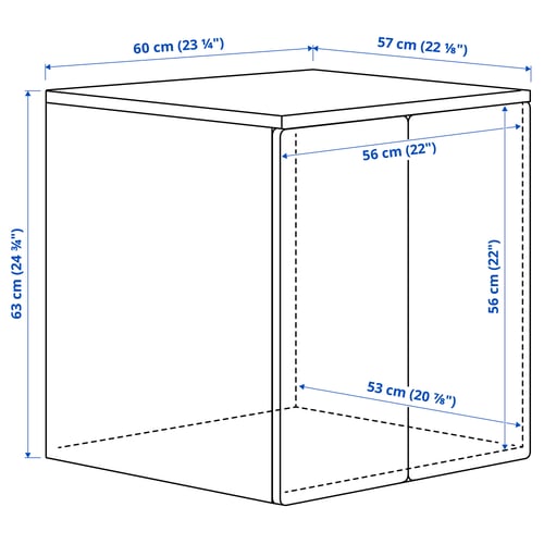 Illustration with measurements for the product: SMÅSTAD.