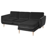 SMEDSTORP Sofa with chaise, Djuparp/dark gray birch