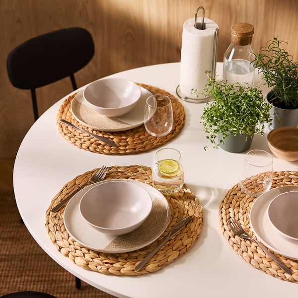 SOARÉ Placemat, water hyacinth, 37 cm