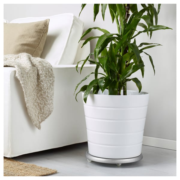 SOCKER Plant stand on wheels, indoor/outdoor/galvanized, 31 cm (12 ¼") IKEA