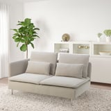SÖDERHAMN Compact sofa with open end, Fridtuna light beige