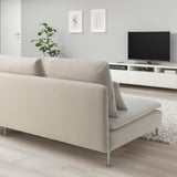 SÖDERHAMN Compact sofa with open end, Fridtuna light beige