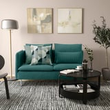 SÖDERHAMN Compact sofa with open end, Kelinge gray-turquoise