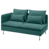 SÖDERHAMN Compact sofa with open end, Kelinge gray-turquoise