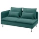 Option: SÖDERHAMN Compact sofa with open end, Kelinge gray-turquoise