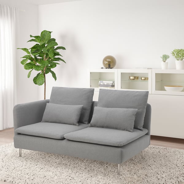 SÖDERHAMN Compact sofa with open end, Tonerud gray