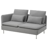 SÖDERHAMN Compact sofa with open end, Tonerud gray