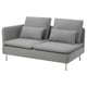 SÖDERHAMN Compact sofa with open end, Tonerud gray