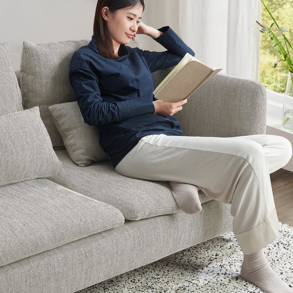 SÖDERHAMN Compact sofa with open end, Viarp beige/brown