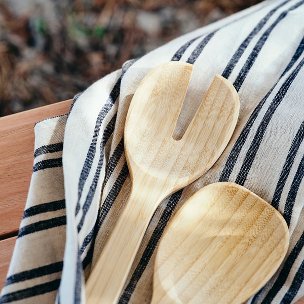 SOLUPPGÅNG 2-piece salad serving set, bamboo