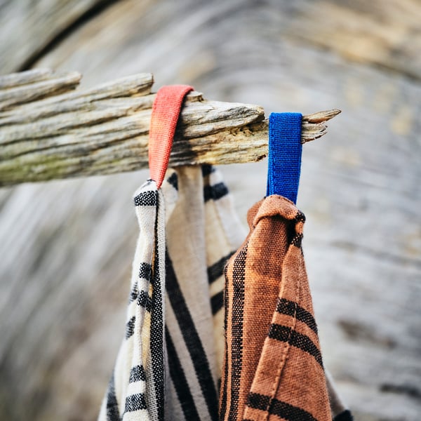 SOLUPPGÅNG Dish towel, brown/beige, 60x60 cm