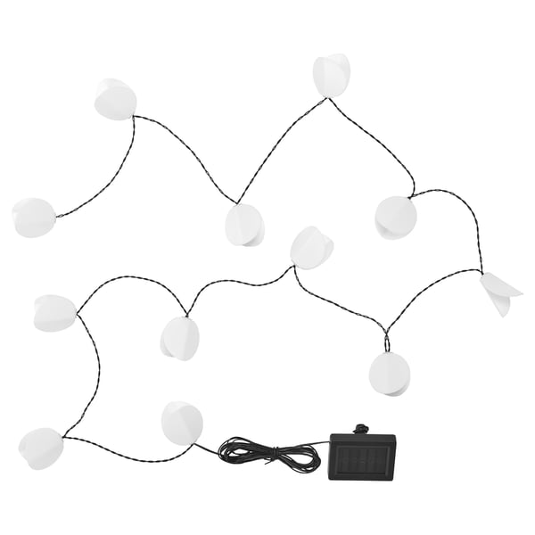 SOLVINDEN LED string light with 12 lights, solar-powered/leaf