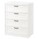SONGESAND 4-drawer dresser, white, 82x104 cm