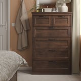 SONGESAND 6-drawer chest, brown, 82x126 cm