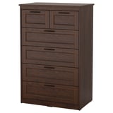 SONGESAND 6-drawer dresser, brown, 82x126 cm