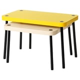 SONHULT Nesting tables, set of 2, yellow/birch effect