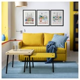 SONHULT Nesting tables, set of 2, yellow/birch effect