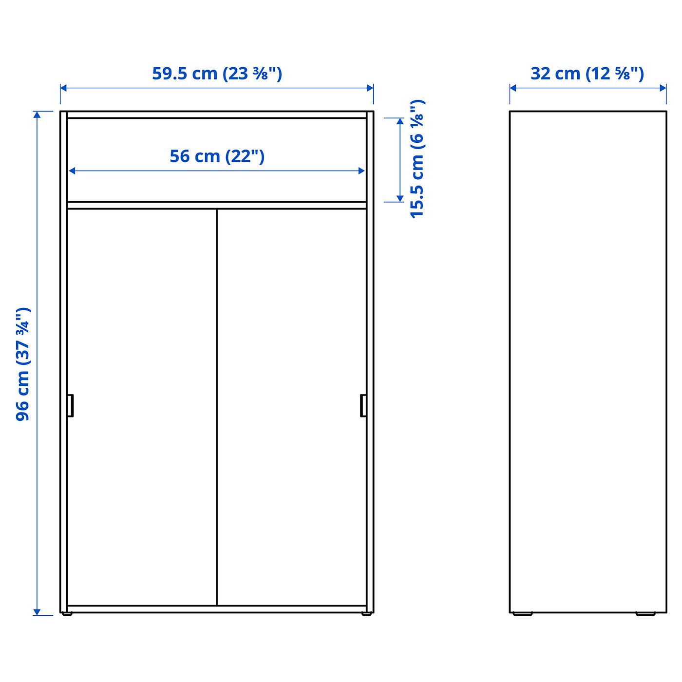 SPIKSMED Cabinet - light gray 60x96 cm (23 3/8x37 3/4 ")