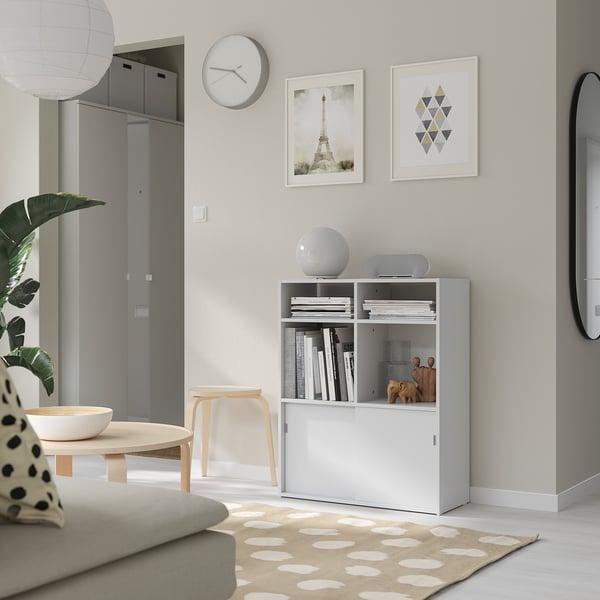 SPIKSMED Open shelf unit, light gray, 77x96x32 cm