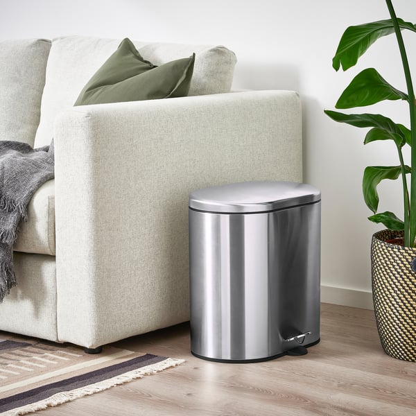 STABBEN Step trash can, stainless steel, 20 l