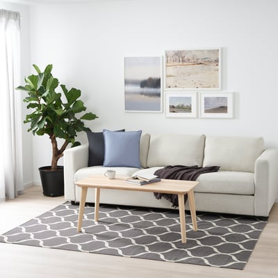 STOCKHOLM 2017 Rug, flatwoven, handmade/net pattern gray, 170x240 cm