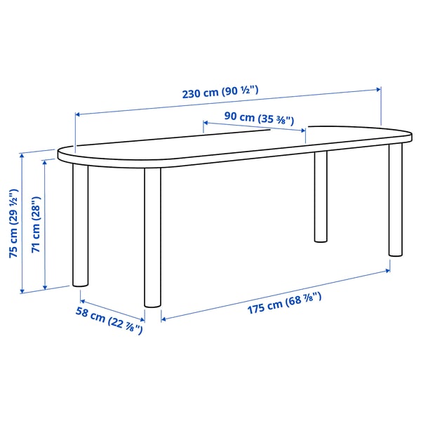 STOCKHOLM 2025 Table and 6 chairs, oak veneer/black beech, 230x90 cm