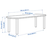 STOCKHOLM 2025 Table and 6 chairs, oak veneer/black beech, 230x90 cm