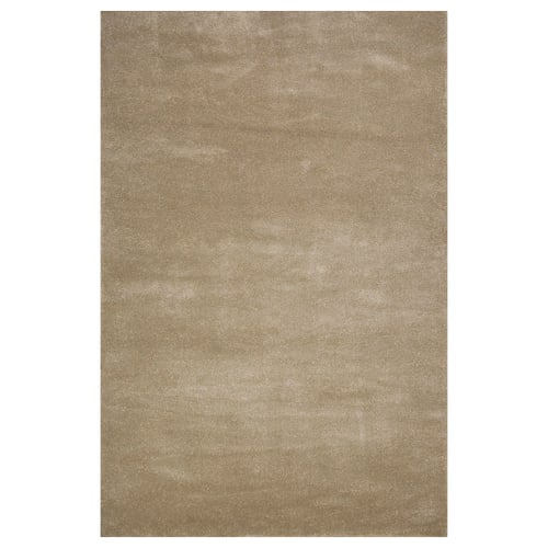 Beige STOENSE rug. Soft, thick, recycled material with subtle sheen.