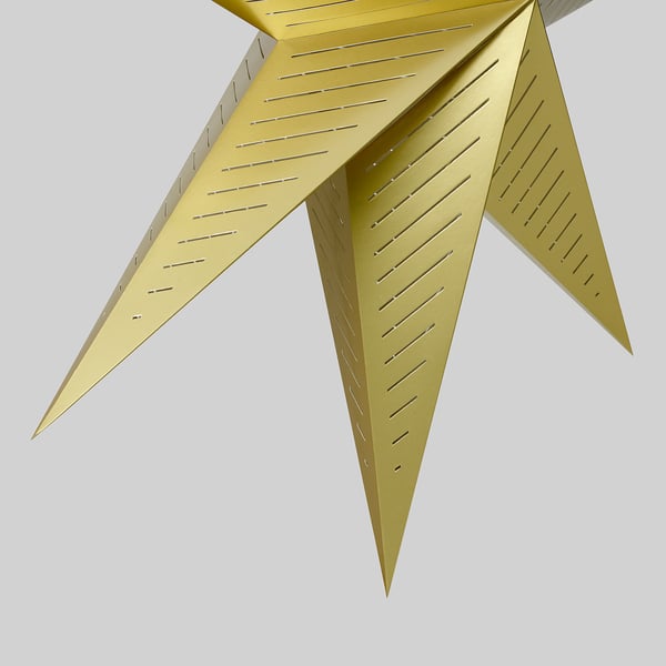 STRÅLA Lamp shade, brass color/stripe, 90 cm