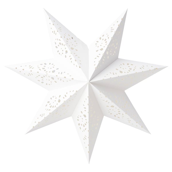 STRÅLA Lamp shade, paper star/lace white, 48 cm