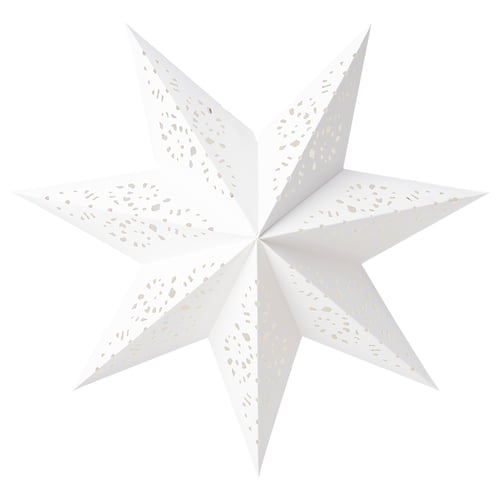 STRÅLA Lamp shade, paper star/lace white, 48 cm