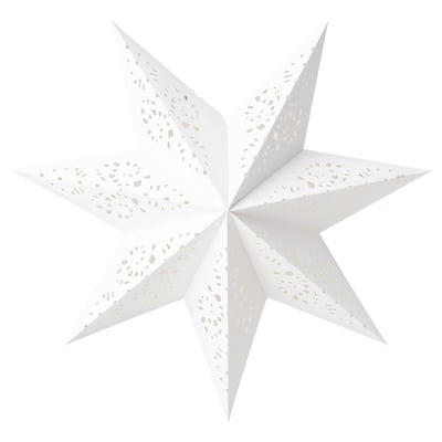 STRÅLA Lamp shade, paper star/lace white, 48 cm