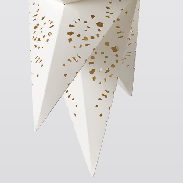 STRÅLA Lamp shade, paper star/lace white, 70 cm